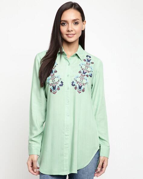 Buy Green Shirts for Women by Mayra 