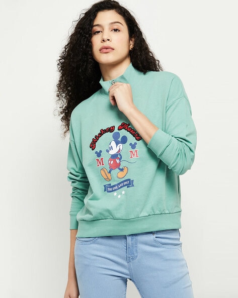 Green mickey mouse outlet sweatshirt