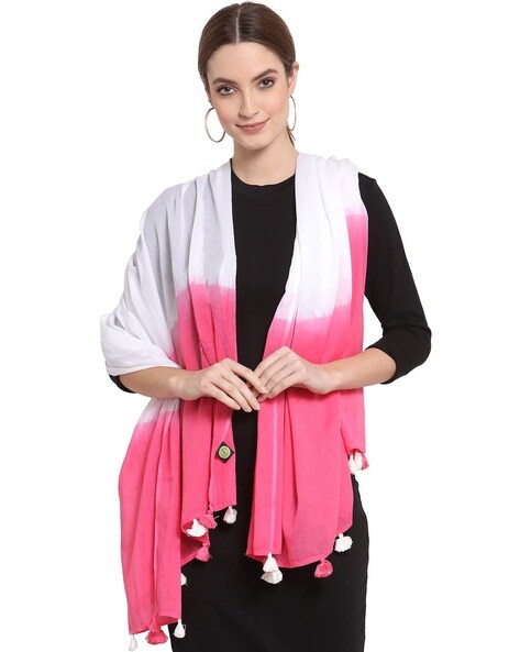 Ombre-Dyed Stole with Tassels Price in India
