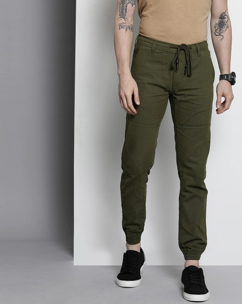 Buy Olive Green Trousers & Pants for Men by The Indian Garage Co Online |  