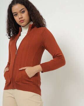 rust brown cardigan