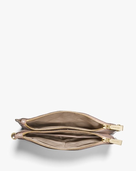 Pebble leather clearance double pouch crossbody