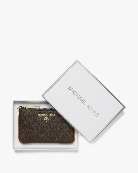 Buy Michael Kors Extra-Small Logo Card Case with Key Ring | Brown Color  Women | AJIO LUXE