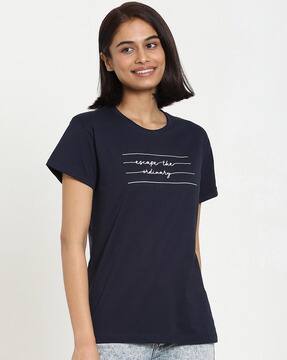 Buy Black Tshirts for Women by BEWAKOOF 