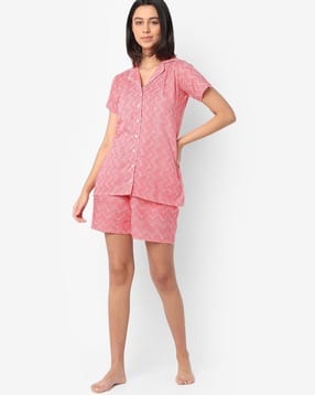 Printed Shirt with Shorts Set-image-0