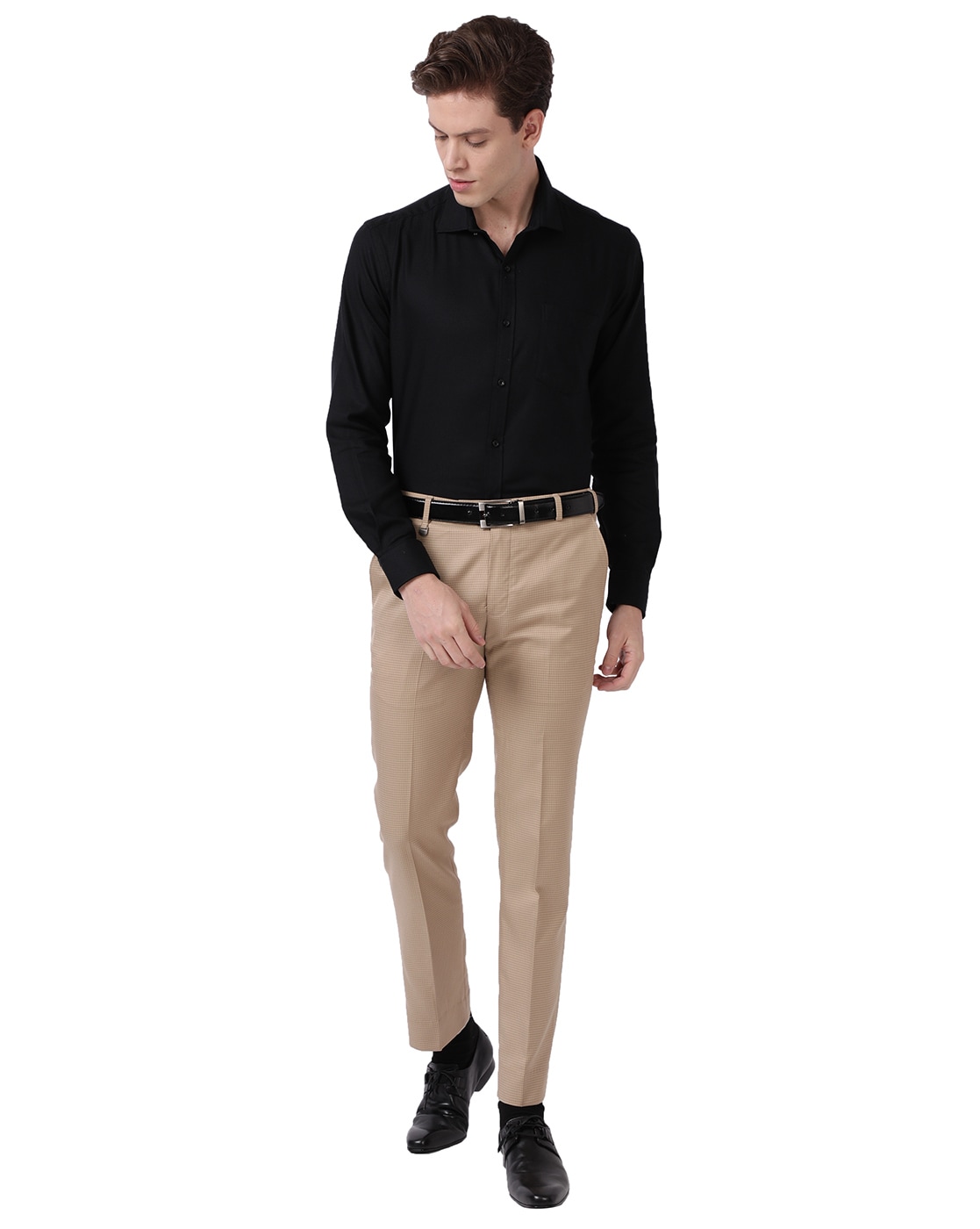 Buy Park Avenue Mens Slim Fit Casual Trouser PCTA00142H5Medium  Khaki38 at Amazonin
