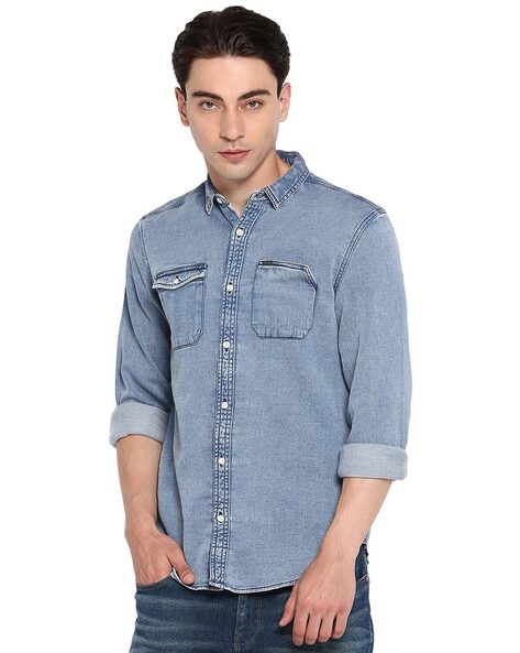 Men's Light Blue Stitch Short Sleeve Button Down Dress Shirt – Plain  Clothing Store
