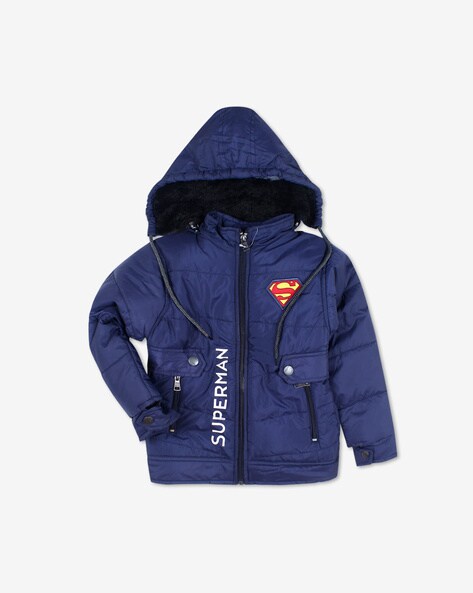 Man of Steel Superman Blue Leather Jacket