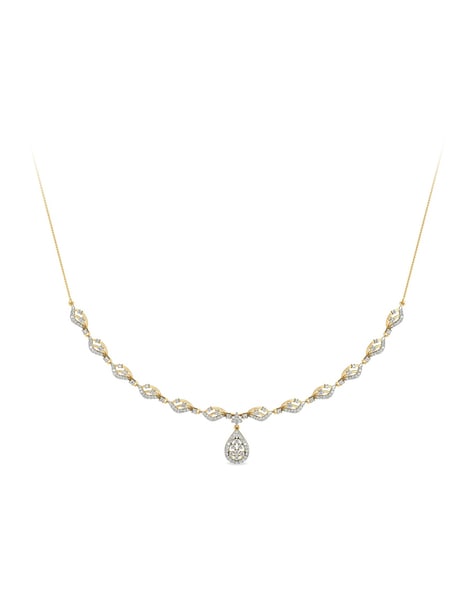Amazon.com: 14K Yellow Gold Simulated Diamond Graduated Heart Cluster Tennis  Necklace 18
