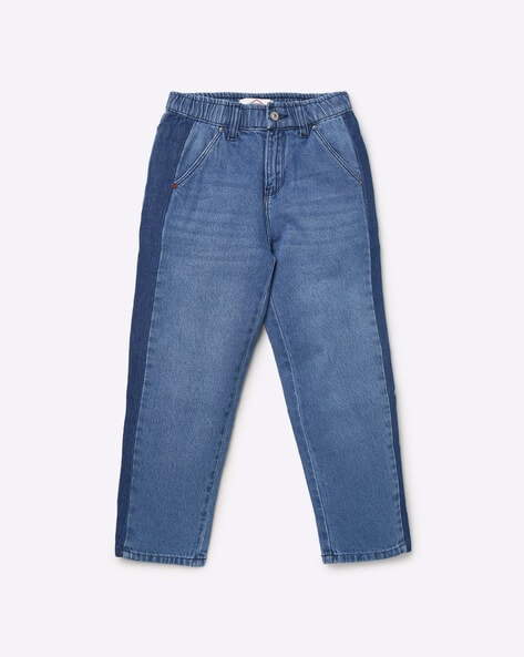 mid wash relaxed fit jeans