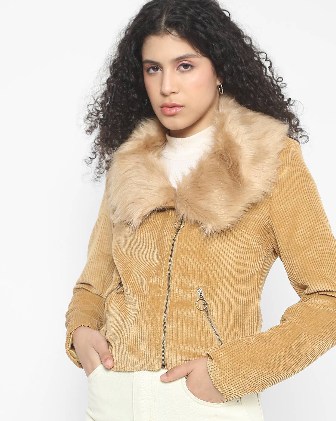 yellow jacket fur collar