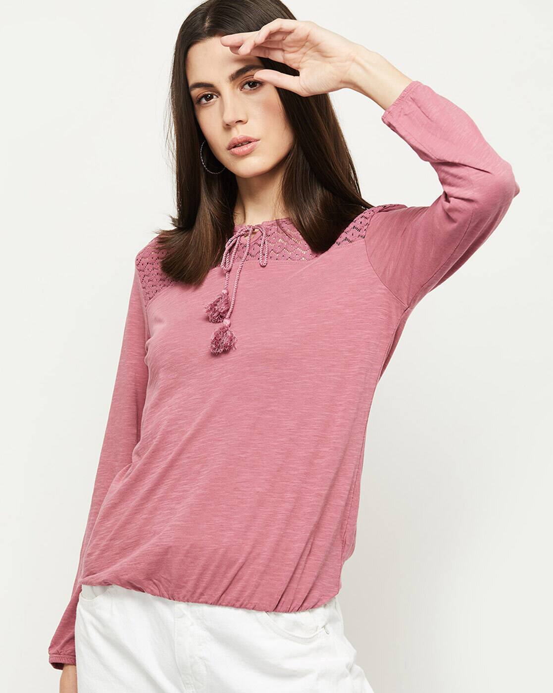 Buy Pink Tops for Women by MAX Online | Ajio.com