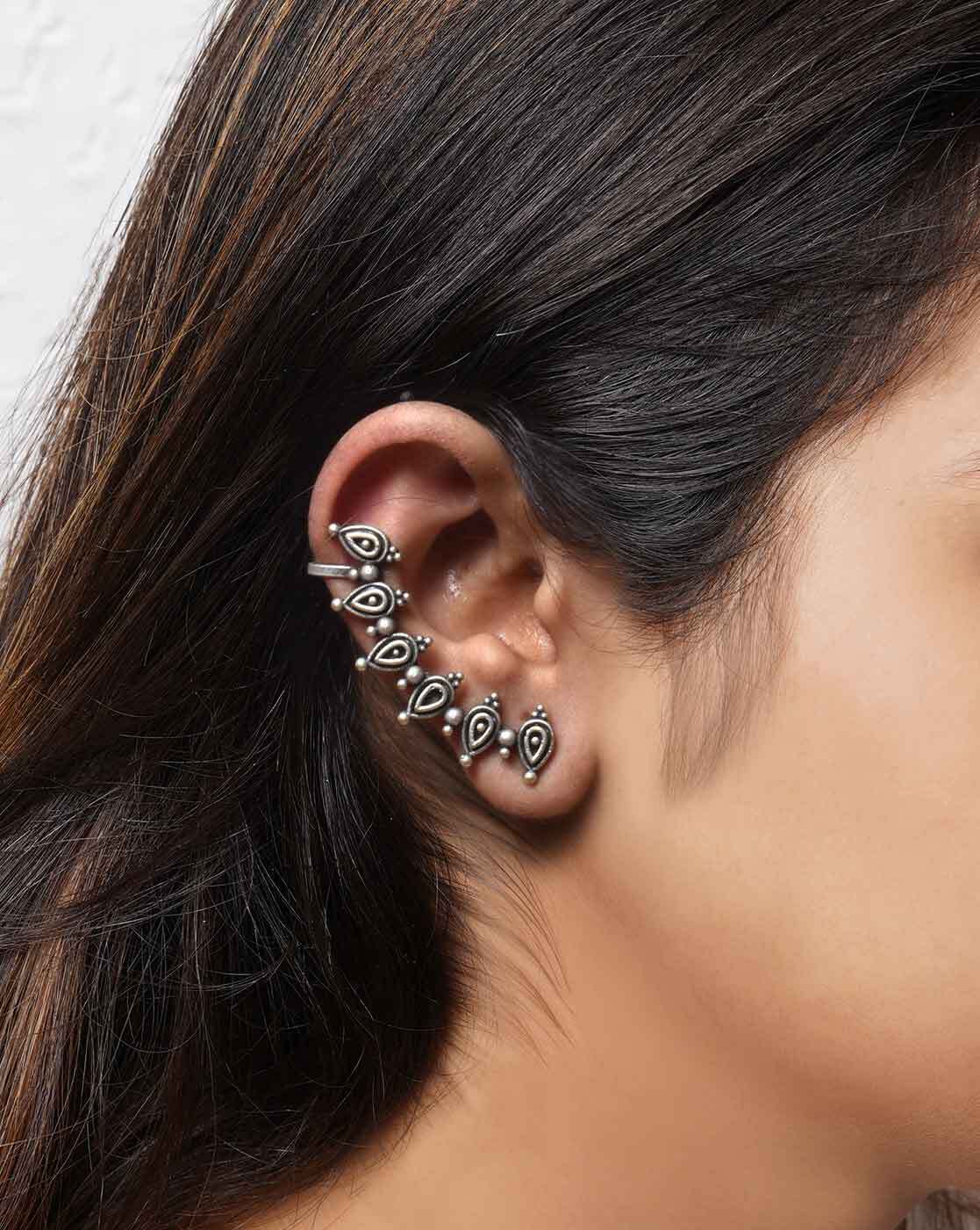 Flipkart.com - Buy Teejh Teejh Aanika Silver Oxidised Earcuff Alloy Cuff  Earring Online at Best Prices in India