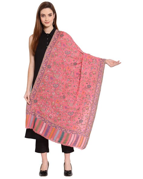 Floral Shawl with Fringes Price in India