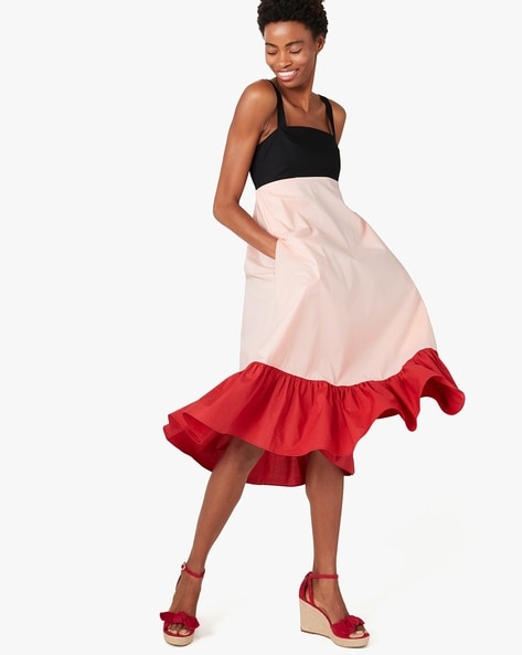 Buy KATE SPADE Colourblock Al Fresco A-line Midi Dress, Pink Color Women