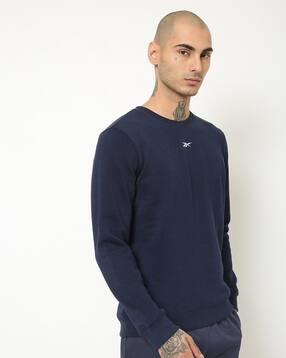 reebok Crew-Neck Sweatshirt with Brand Logo-picture-29