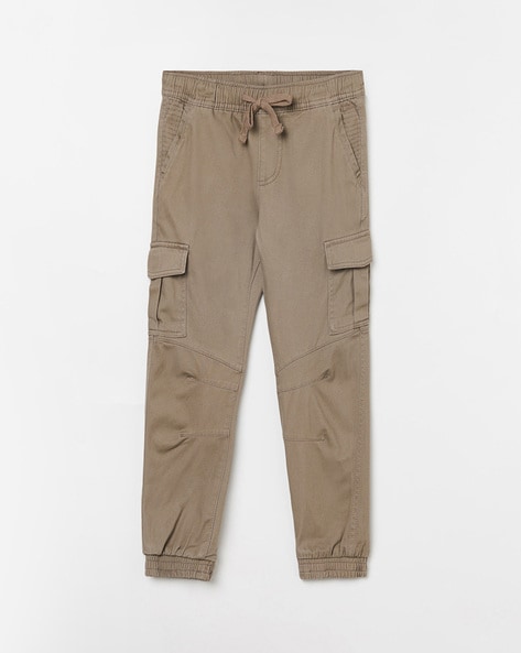Men's Full Elastic Waist Cargo Pants Lightweight Cotton Workwear