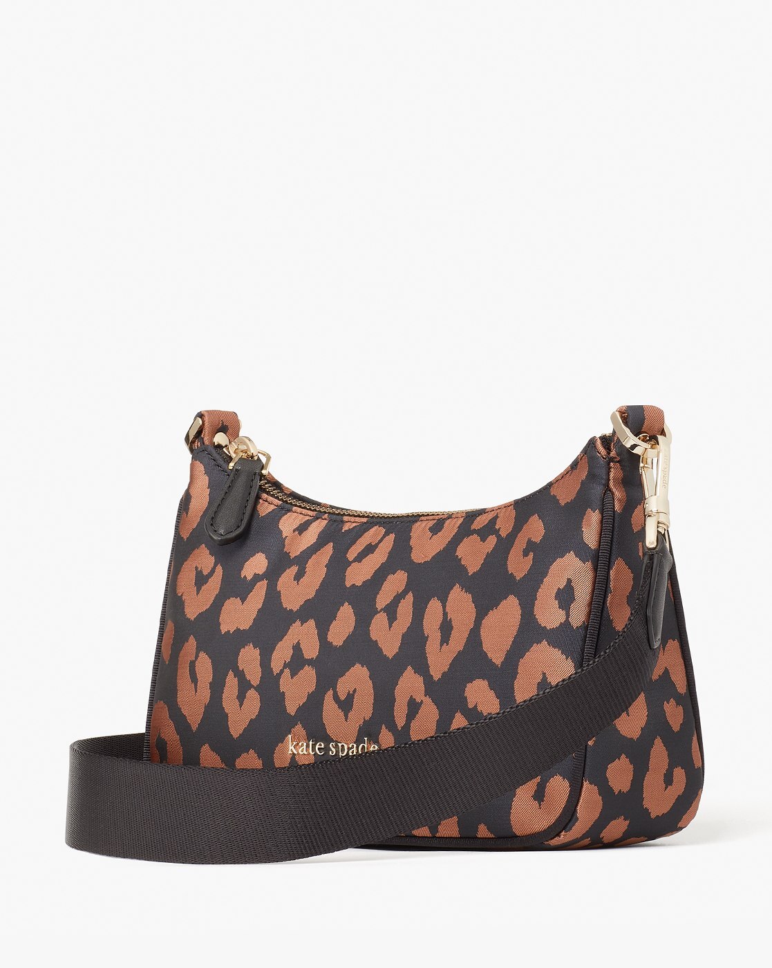 Kate Spade Leather & Canvas Cheetah Print Crossbody Bag Purse Adjustable  Strap -