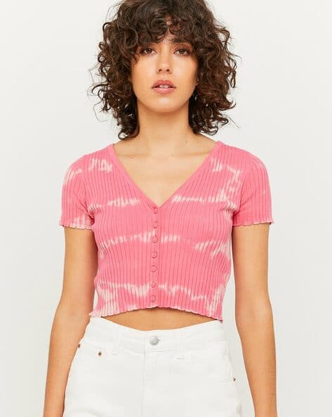 Tally Weijl Pink Cropped Jumper Buy Pink White Sweaters Cardigans