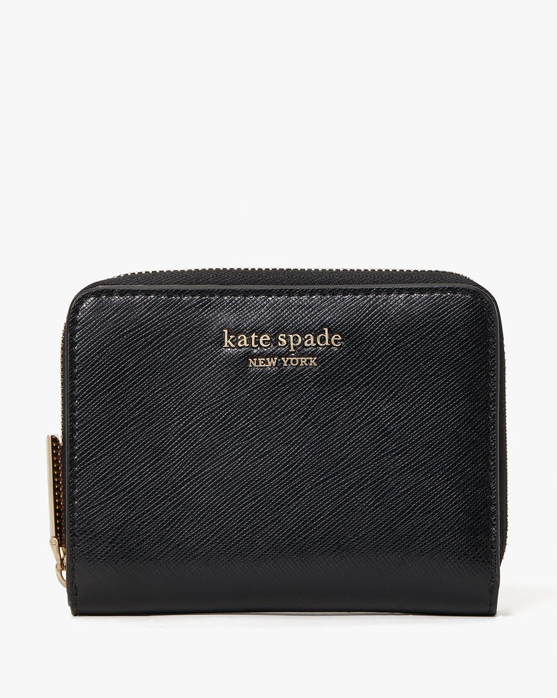 Buy KATE SPADE Spencer Small Compact Zip-Around Wallet | Black Color Women  | AJIO LUXE