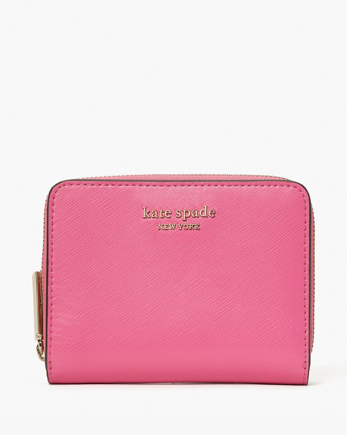 PRADA Small Saffiano Leather Zip Around Wallet Pink- 15% OFF