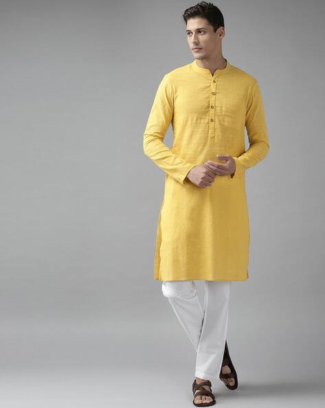Yellow Kurtas for Men by SEE DESIGNS 