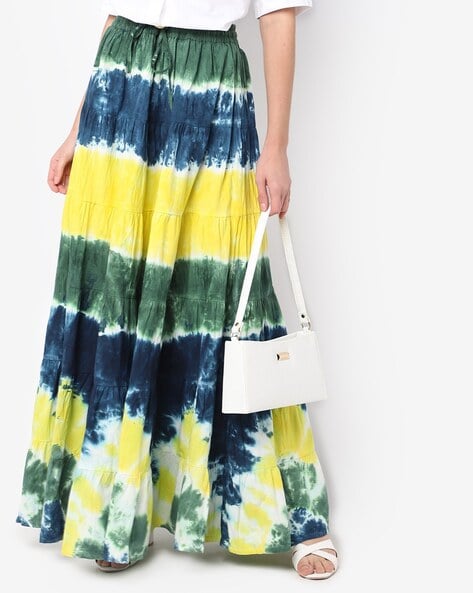 Buy Boho Plus Size Tie Dye Tiered Double Layer Flare Maxi Skirt Online in  India  Etsy
