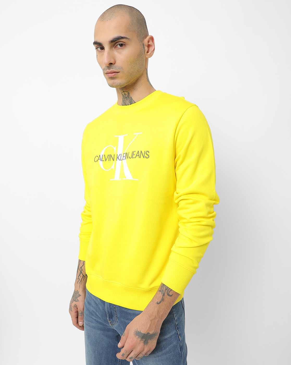 Yellow calvin cheap klein jumper