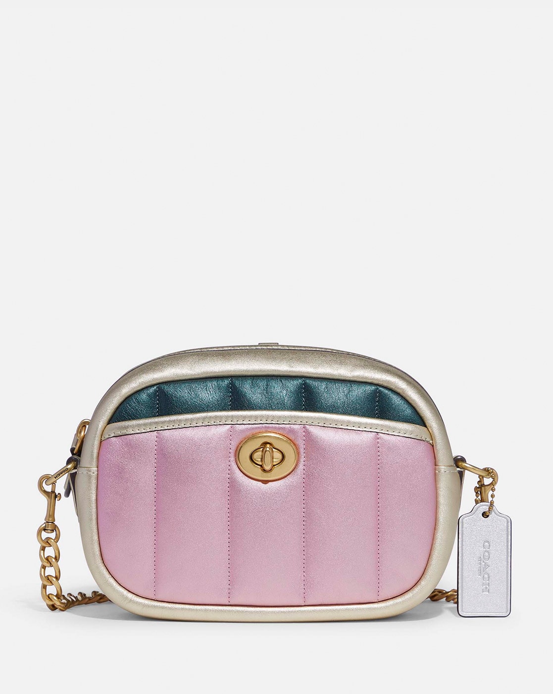Buy Coach Small Camera Bag with Colourblock Quilting | Pink Color Women |  AJIO LUXE