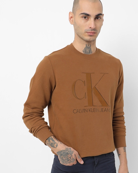 Descubrir 47+ imagen calvin klein brown sweater