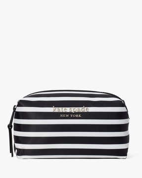 Buy KATE SPADE Everything Puffy Striped Cosmetic Case | Black & White Color  Women | AJIO LUXE