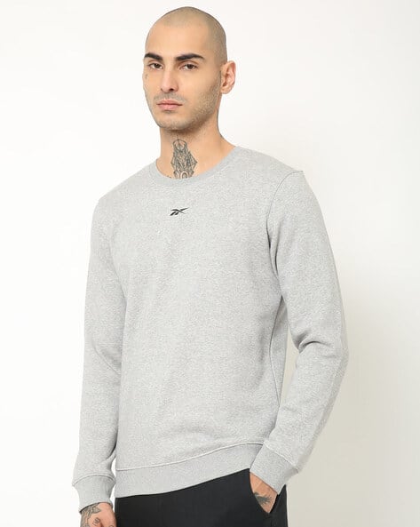 Reebok Crew-Neck Sweatshirt with Brand Logo