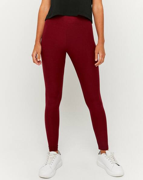Buy Maroon Leggings for Women by TALLY 