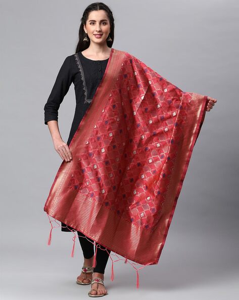 Banarasi Silk Jacquard Woven Dupatta Price in India