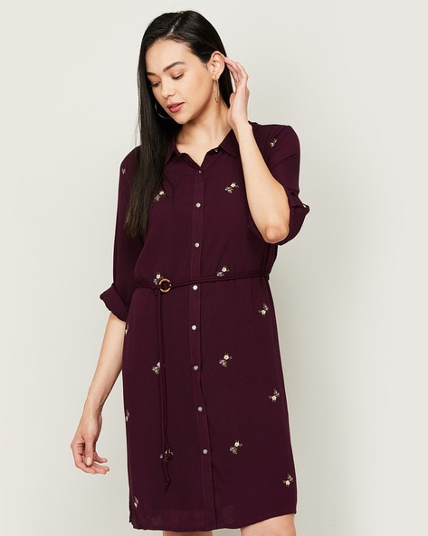 embroidery shirt dress