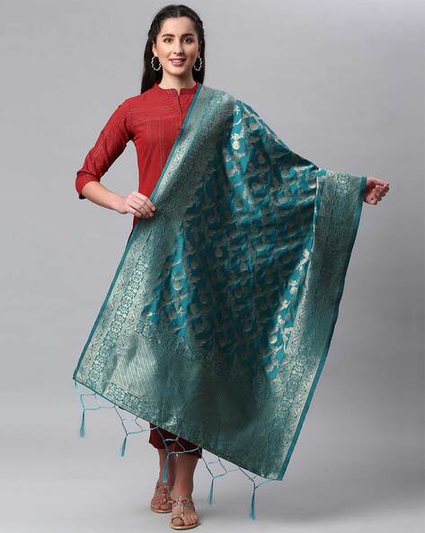 Banarasi Silk Jacquard Woven Dupatta Price in India