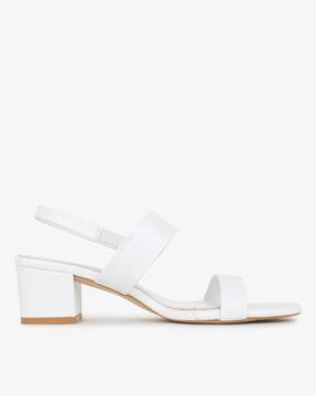 white sandals low heel
