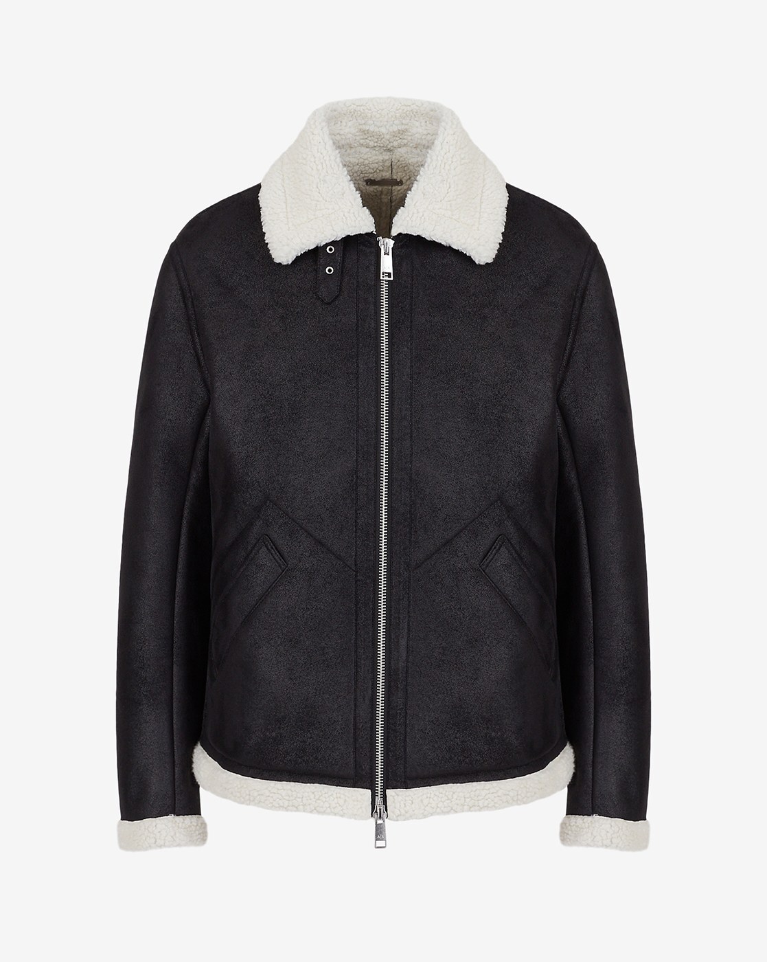 Armani exchange faux sale shearling worker jacket