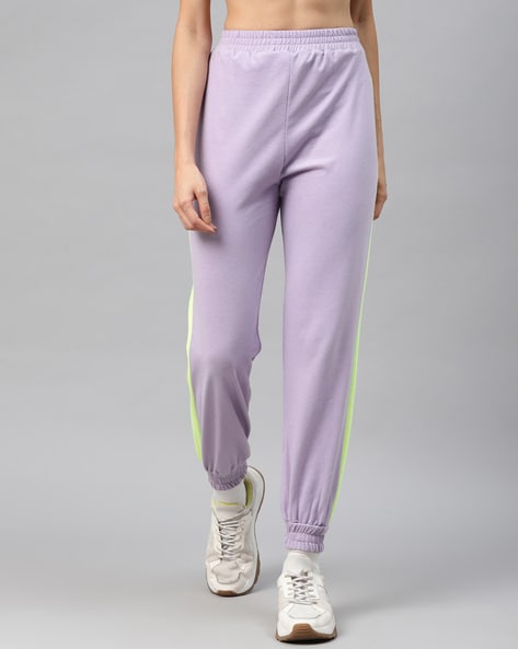 lavender adidas track pants