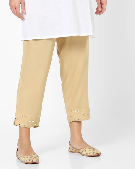 Ankle-Length Pants with Embellishments