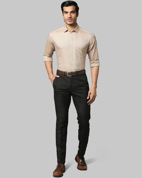 Beige Pants with Black Tshirt Hot Weather Outfits For Men 65 ideas   outfits  Lookastic