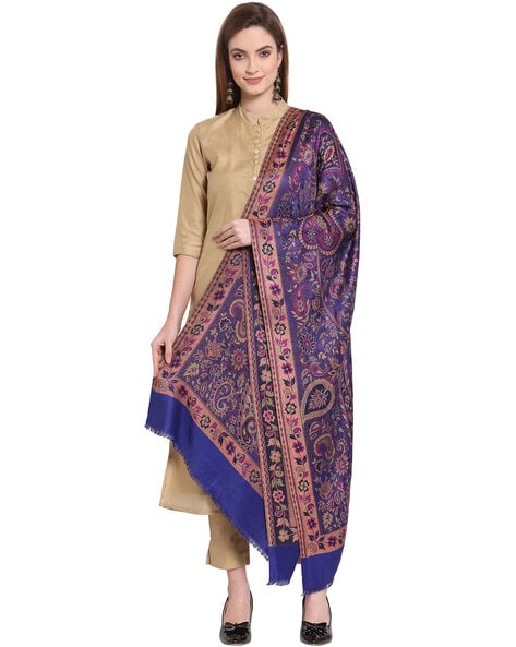 Woven Shawl with Frayed Edges Price in India