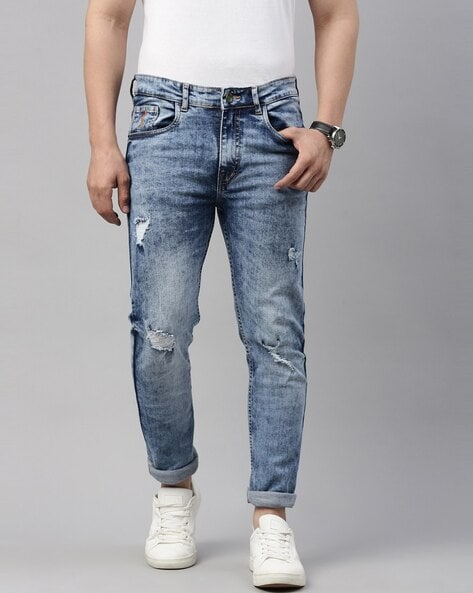 Jeans & Pants | Extreme Rough Whitish Blue Jeans For Men | Freeup-saigonsouth.com.vn