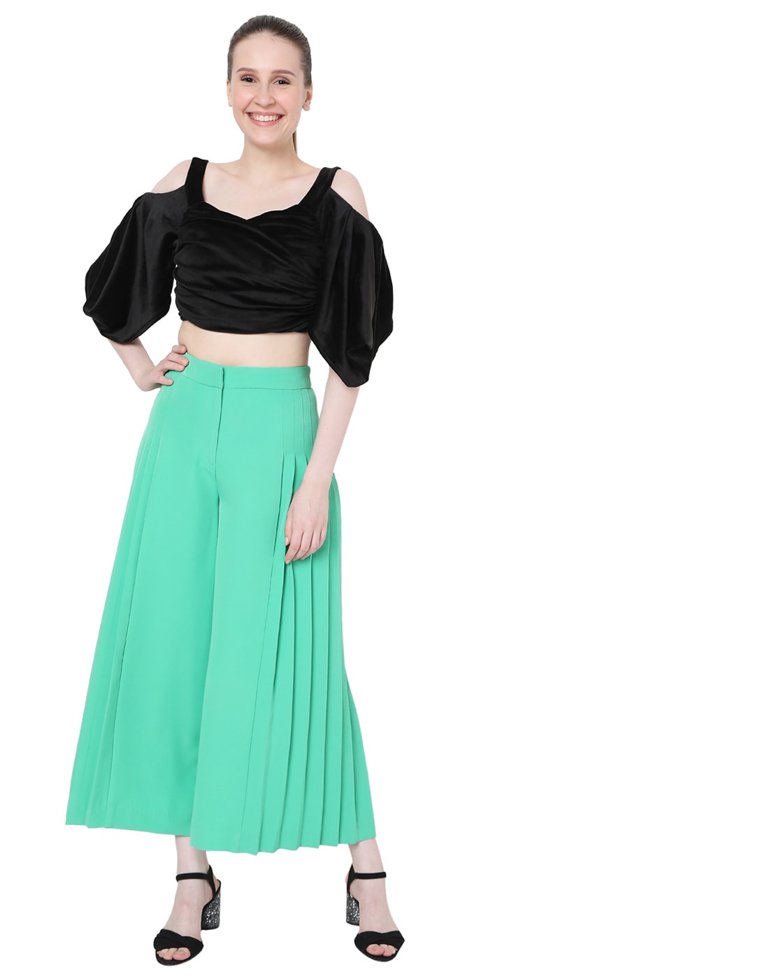 Vero Moda Flared Women Green Trousers