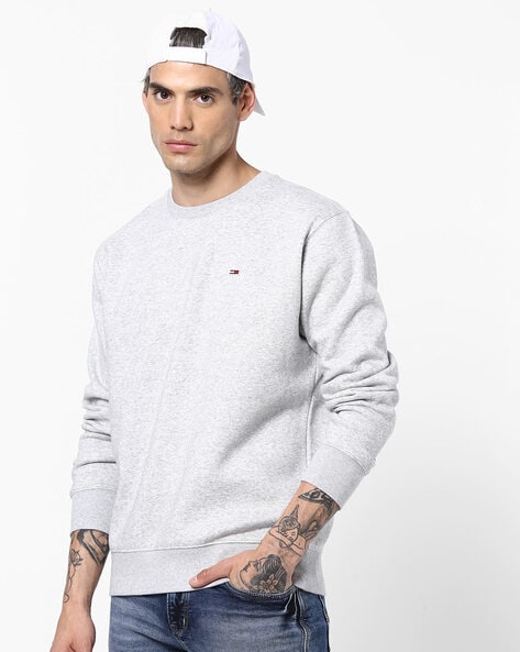 Mens grey online tommy hilfiger sweatshirt