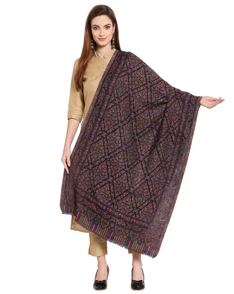 Woven Shawl with Frayed Edges Price in India