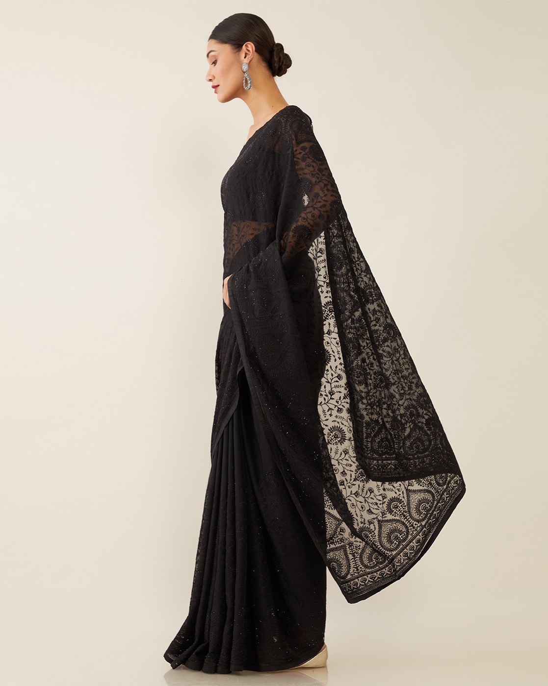 Soch Black Saree - Buy Soch Black Saree online in India