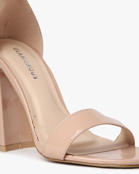 Glamorous Block Heel Barely There Sandals Wide Fit | Simply Be