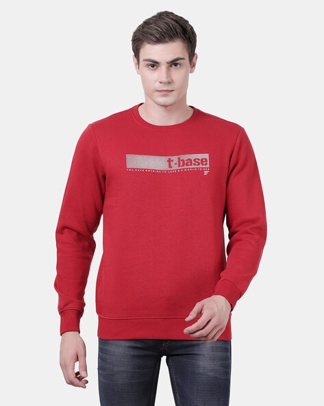 Buy Red Sweatshirt Hoodies for Men by T Base Online Ajio