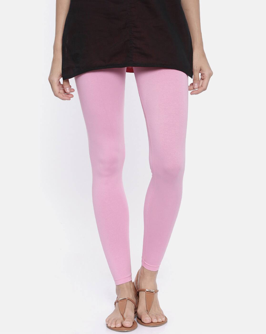 Buy Pink Leggings for Women by BITZ 